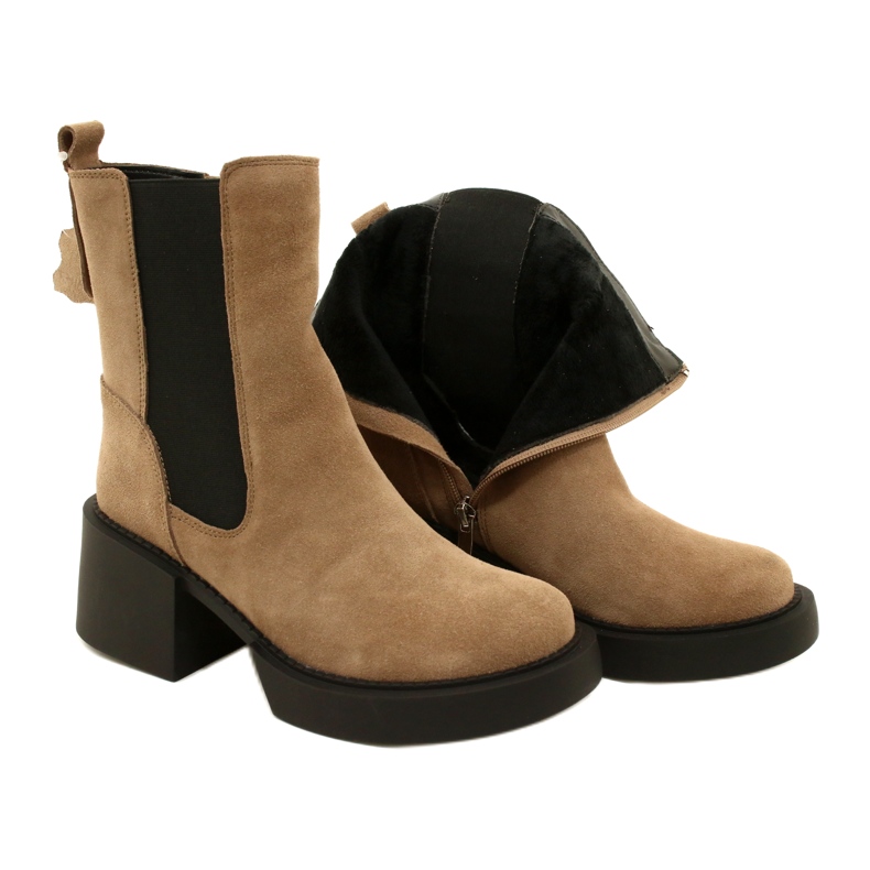 Filippo Beiget nahkaiset mokkanahkaiset korkeakorkoiset nilkkurit 4