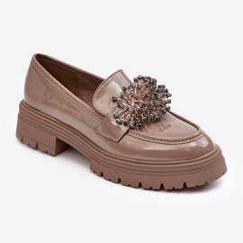 WD1 Naisten koristeelliset patenttikengät, beige Annella 1