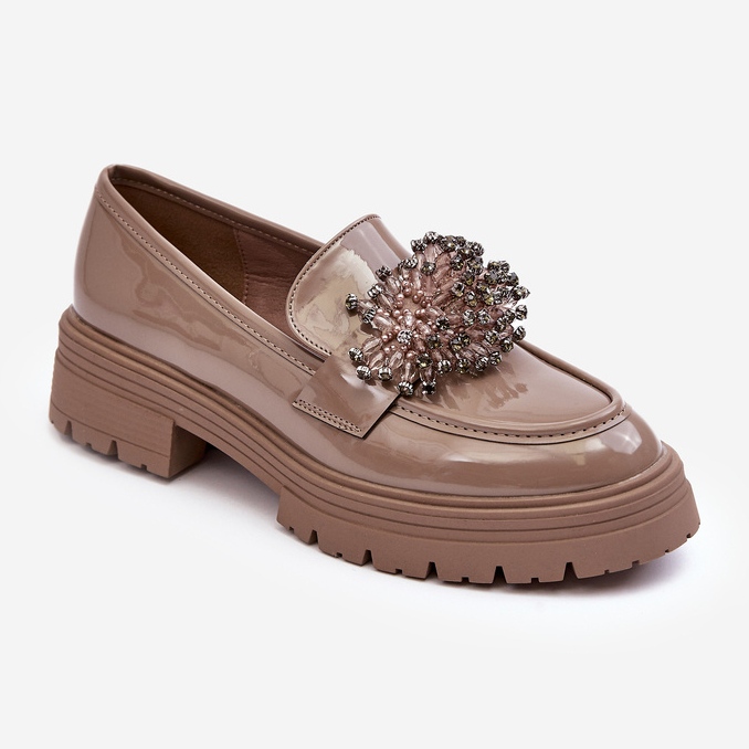 WD1 Naisten koristeelliset patenttikengät, beige Annella 1