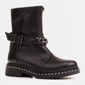 Marco Shoes Marco 1262B naisten vaelluskengät ketjulla, Glany musta 1