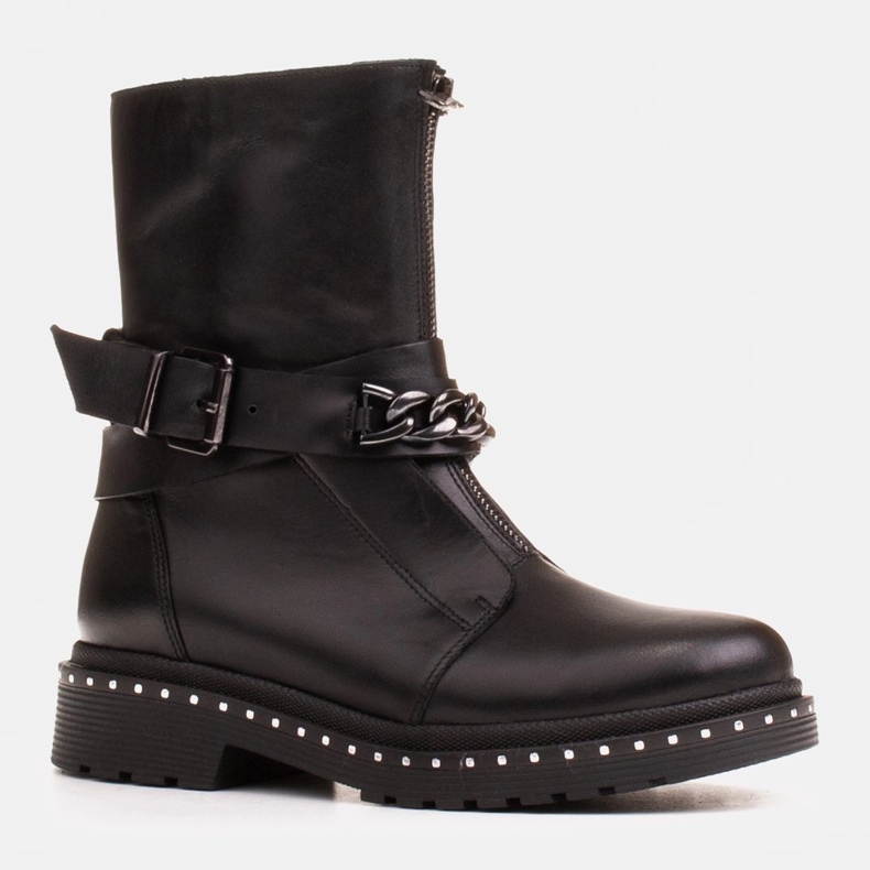 Marco Shoes Marco 1262B naisten vaelluskengät ketjulla, Glany musta 1