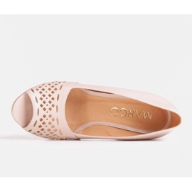 Marco Shoes Beige pumput, joissa on rei'itetty etuosa 2