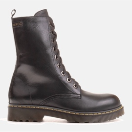 Marco Shoes Korkeat nilkkurit, saappaat sidottu läpikuultavaan pohjaan musta 1