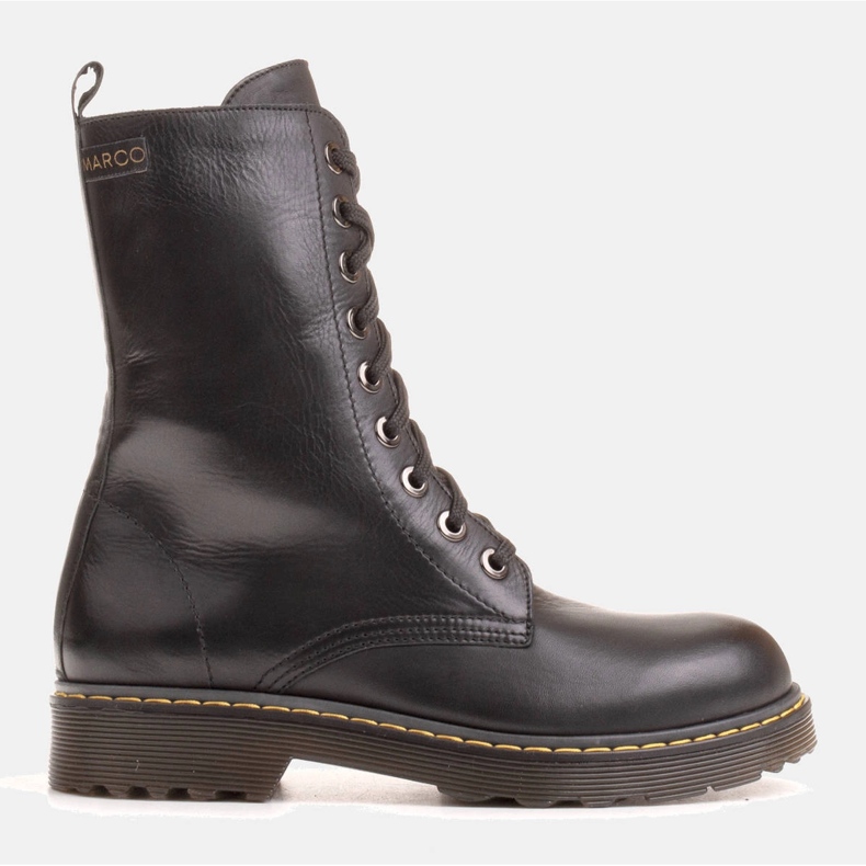 Marco Shoes Korkeat nilkkurit, saappaat sidottu läpikuultavaan pohjaan musta 1