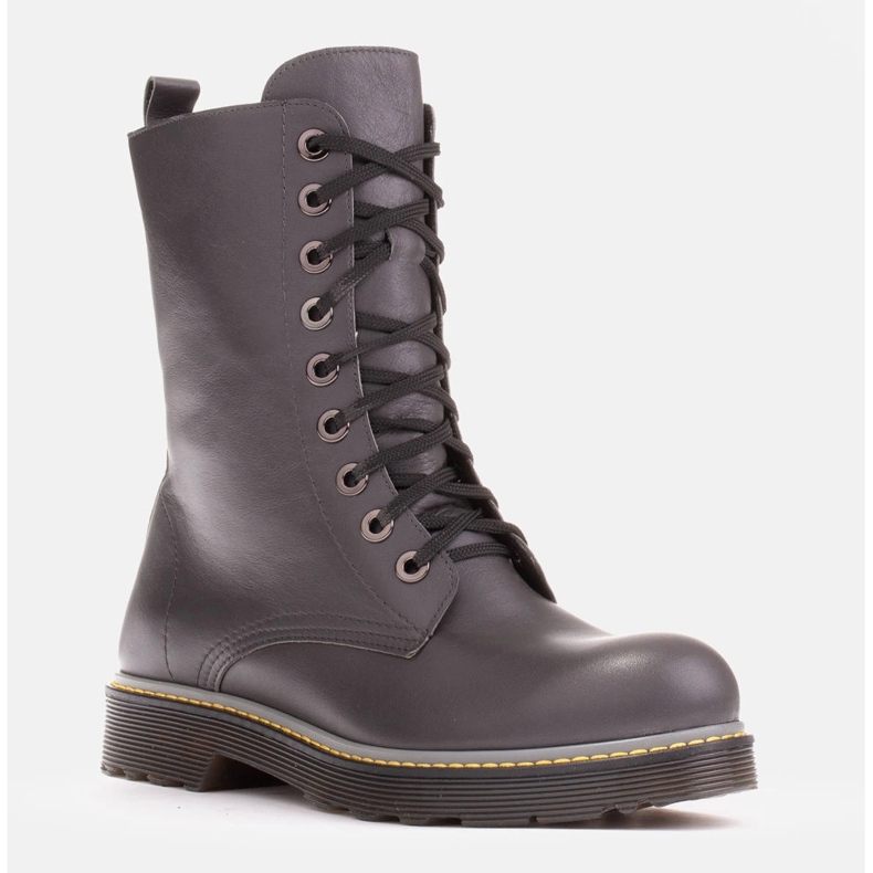 Marco Shoes Korkeat nilkkurit, saappaat sidottu läpikuultavaan pohjaan harmaa 2