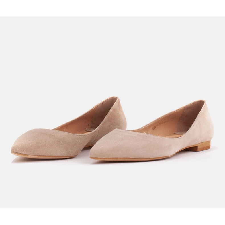 Marco Shoes Naisten ballerinat matalalla sivulla beige 2