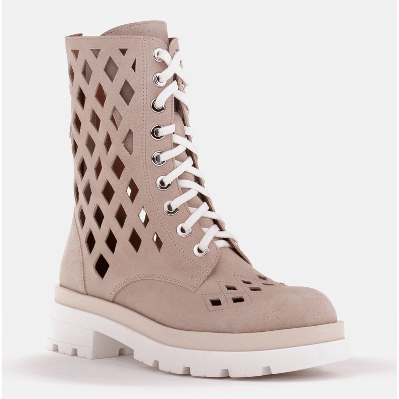 Marco Shoes Velour -saappaat, joissa on rei'itys beige 1