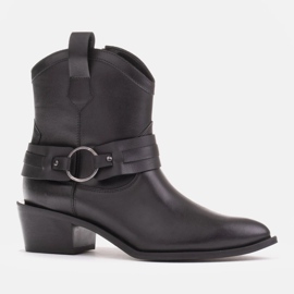 Marco Shoes Kaja -cowboy -saappaat, joissa koristeellinen vyö musta 1