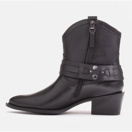 Marco Shoes Kaja -cowboy -saappaat, joissa koristeellinen vyö musta 2