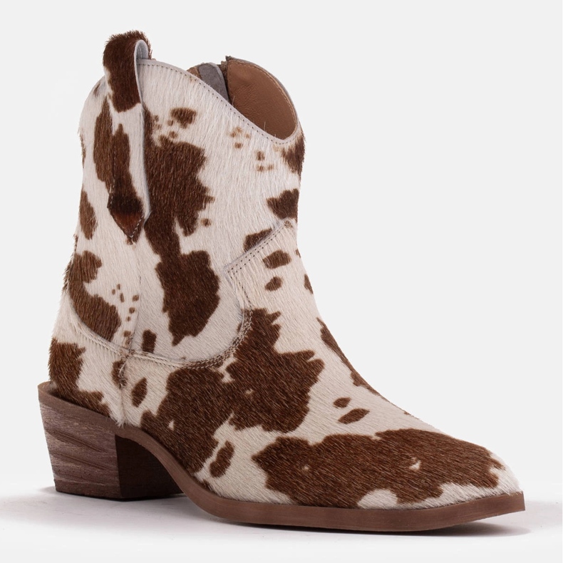 Marco Shoes Luonnonnahkaiset cowboysaappaat hiuksilla 2226B-1282-1 beige ruskea 1