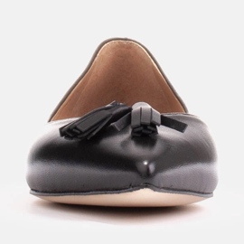 Marco Shoes Nahkabalerinat koristeellisilla hapsuilla musta 5