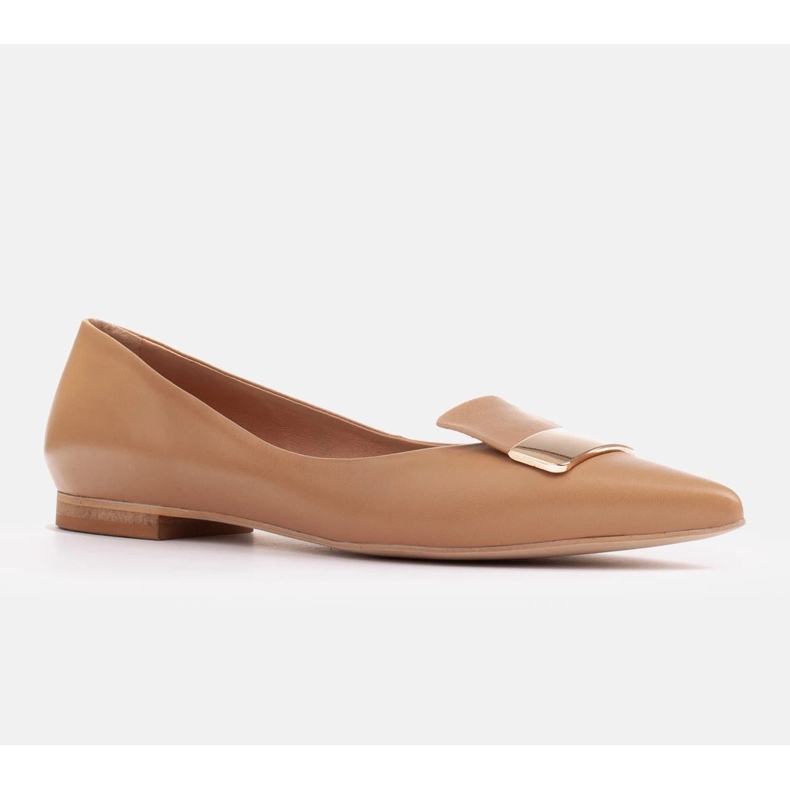Marco Shoes Ballerinat koristeellisella kielellä beige ruskea 1