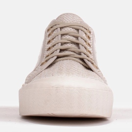 Marco Shoes Kangaslenkkarit kultalangalla beige 1