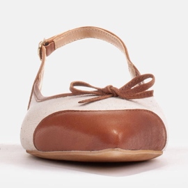 Marco Shoes Sandaalit yhdistelmä luonnollista nahkaa ja kangasta beige 2