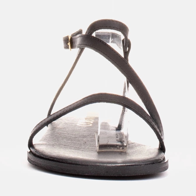 Marco Shoes Nahkaiset sandaalit tasaisella pohjalla musta 2