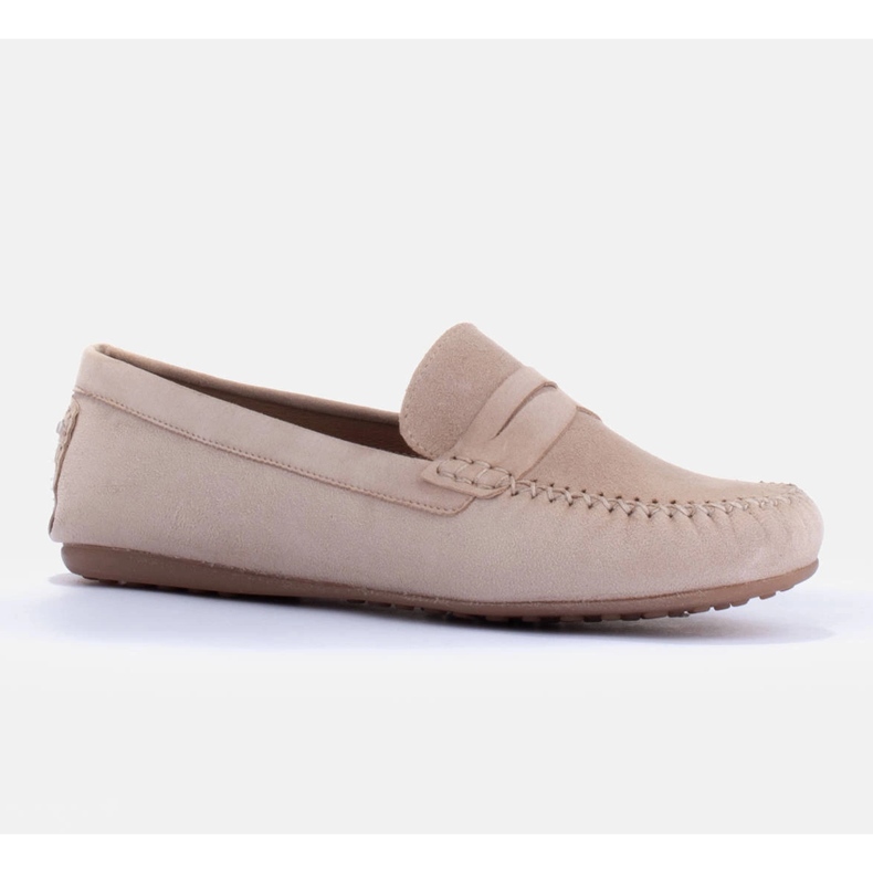 Marco Shoes Klassiset housut pehmeästä mokkanahkasta beige 1