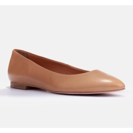 Marco Shoes Pehmeät nahkaiset balerinat ruskea 1