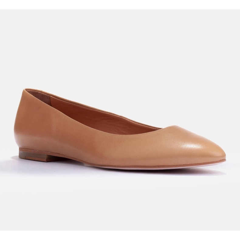 Marco Shoes Pehmeät nahkaiset balerinat ruskea 1