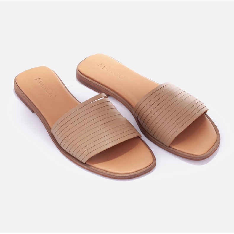 Marco Shoes Nahkaiset tossut beige 1