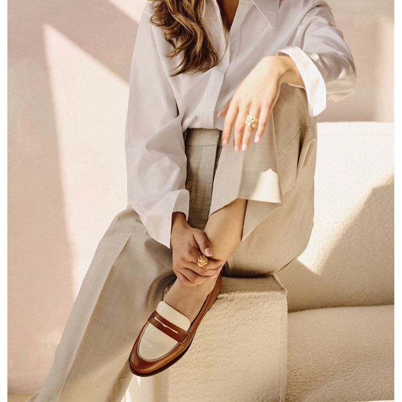 Marco Shoes Luonnonnahasta valmistetut mokasiinit ruskea 2