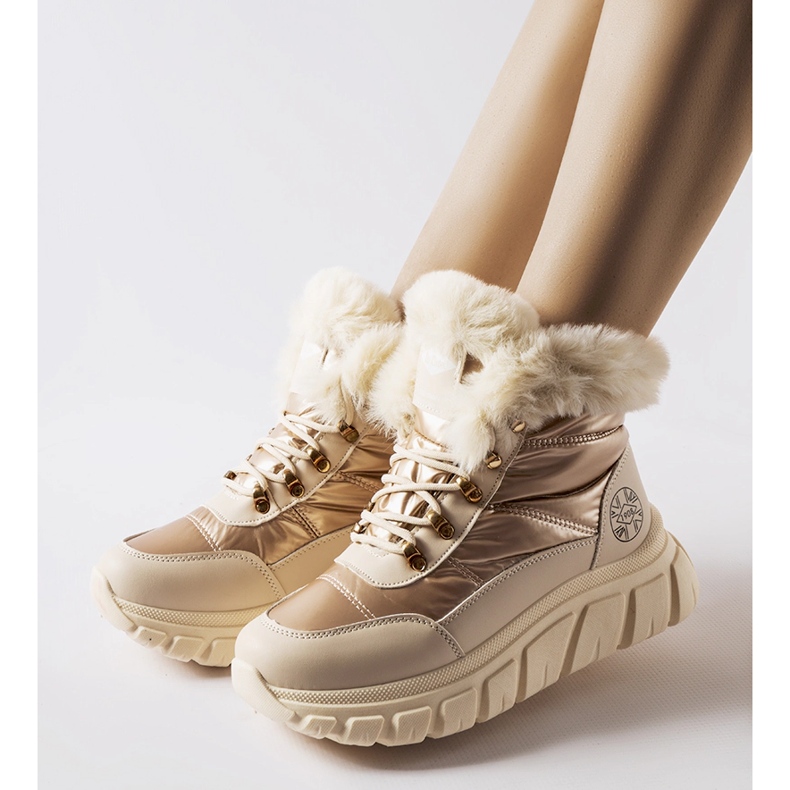 Kultaiset lumisaappaat Lee Cooper LCJ-23-44-1953L kultainen 1