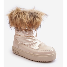 Naisten lumisaappaat turkilla beige Big Star MM274380 1