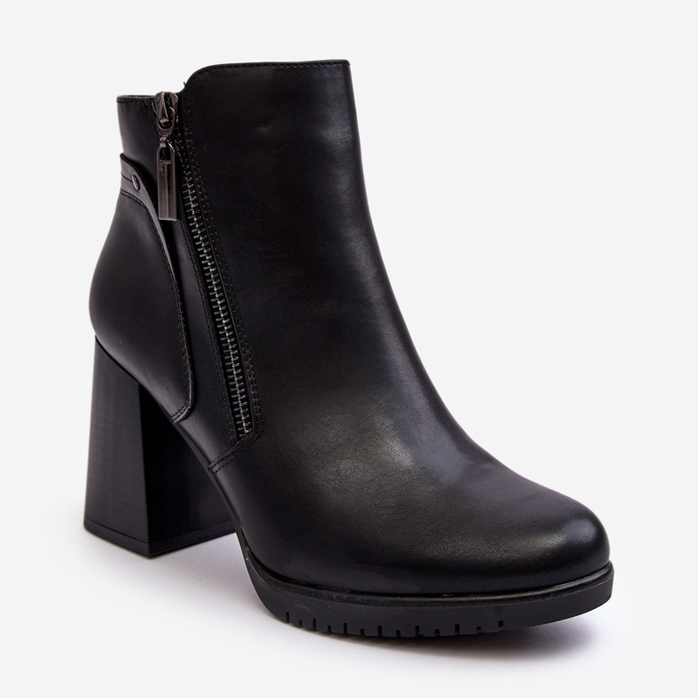 Sergio Leone Naisten korkeakorkoiset nilkkurit, joissa vetoketjut, musta Ryelle 1