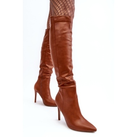 WS1 Naisten polvenylittävät korkokengät, ruskea Sirenpha 2