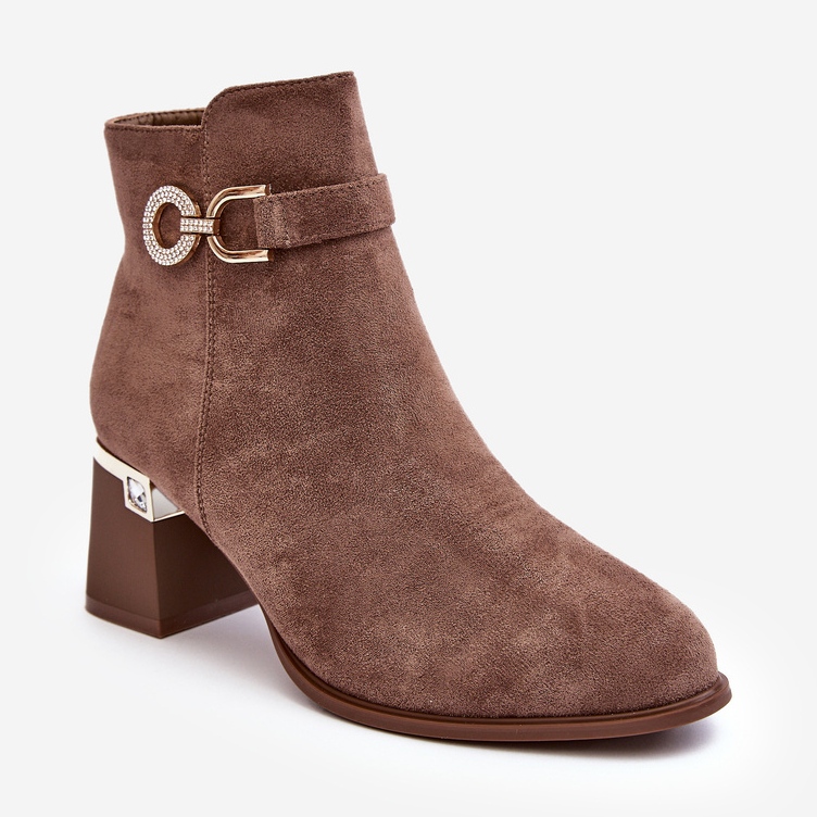 WJ2 Muodikkaat naisten ruskeat mokkanahkanilkkurit Nola 1