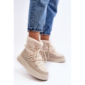 FG2 Naisten alusta lumisaappaat Vaalea beige Ahatissa 1