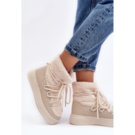 FG2 Naisten alusta lumisaappaat Vaalea beige Ahatissa 2