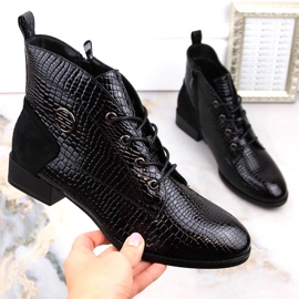 Naisten kiiltonahkasaappaat, eristetty musta, Filippo DBT4824 1