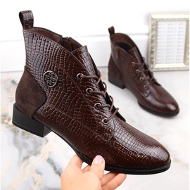 Naisten patentoidut croco-saappaat, eristetty ruskea, Filippo DBT4824 1