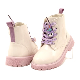 Lakatut saappaat koristeellisilla kalvosinnapeilla Miss 23DZ23-6582 beige 3