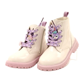 Lakatut saappaat koristeellisilla kalvosinnapeilla Miss 23DZ23-6582 beige 2