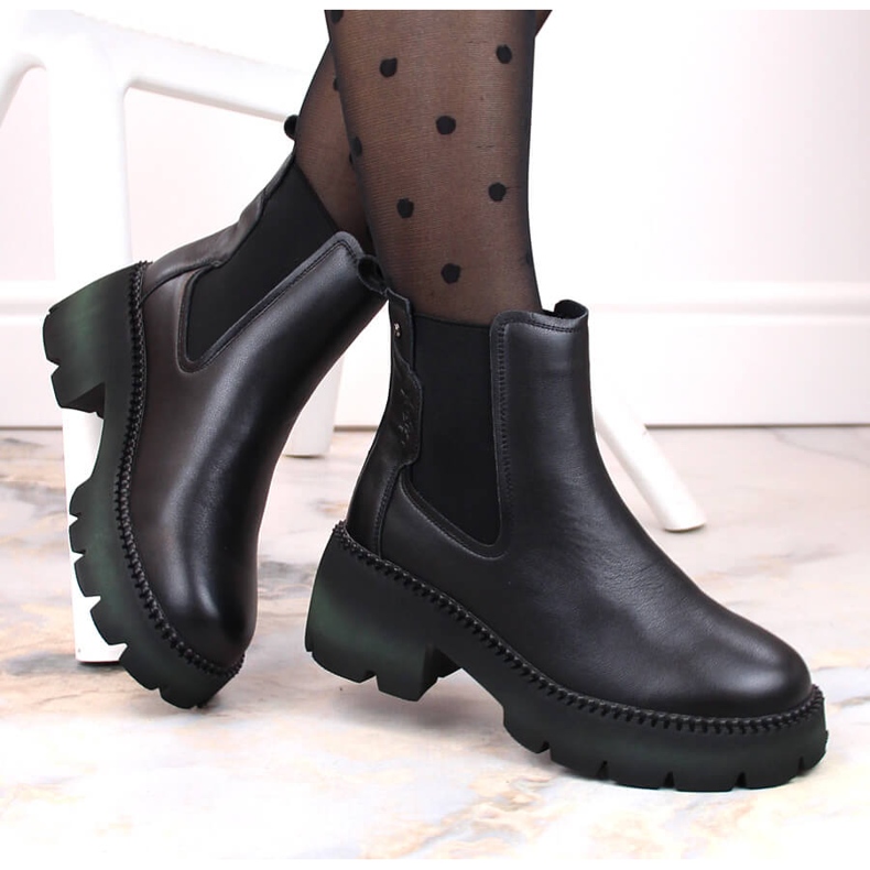 Naisten nahkaiset nilkkurit, eristetty, musta Filippo DBT4907 1