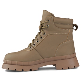 Ruskeat naisten nauhakengät beige 2