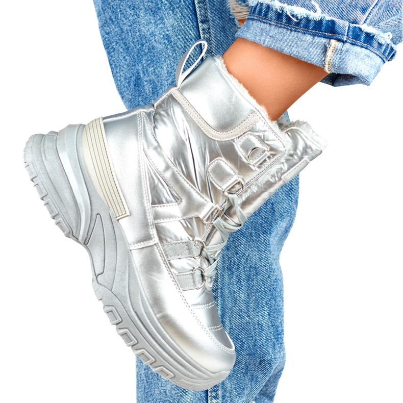 Naisten hopeiset urheilulliset lumikengät hopea 1