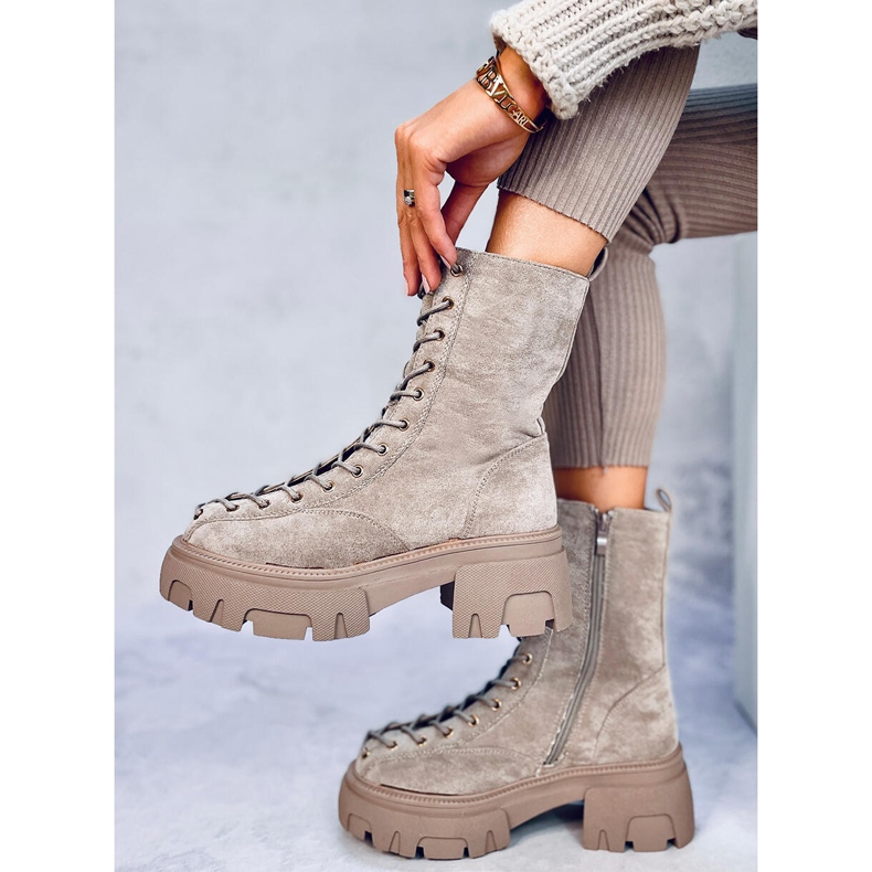 Wayne Khaki naisten nauhakengät beige 2