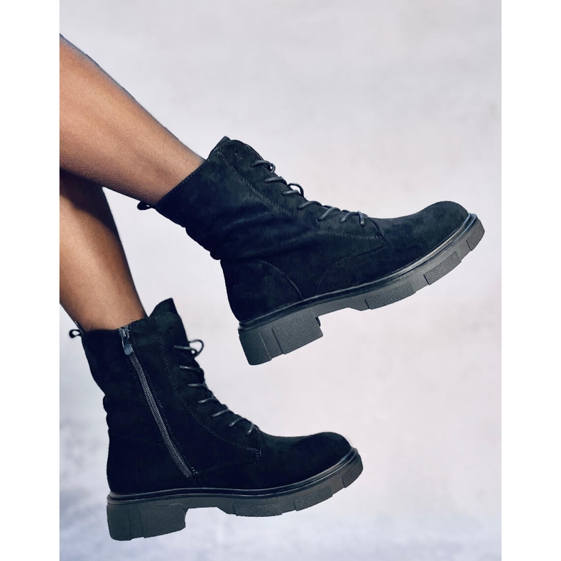 Lavey Black mokkanahka nauhasaappaat musta 2