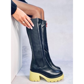 Woods BLACK/BLUE saappaat värillisillä pohjalla musta 2