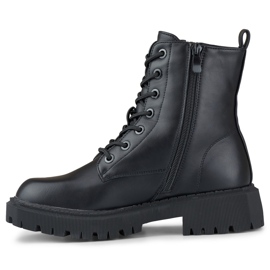 Naisten mustat eco-nahkaiset nilkkurit 2