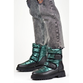 Lailan lämpimät naisten lumisaappaat tarranauhalla musta 1