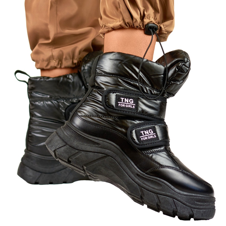 Mustat naisten lumisaappaat tarranauhalla 1