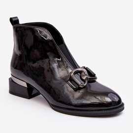 Vinceza Patentoidut naisten matalakorkoiset saappaat, eristetty, mustat löysät 1