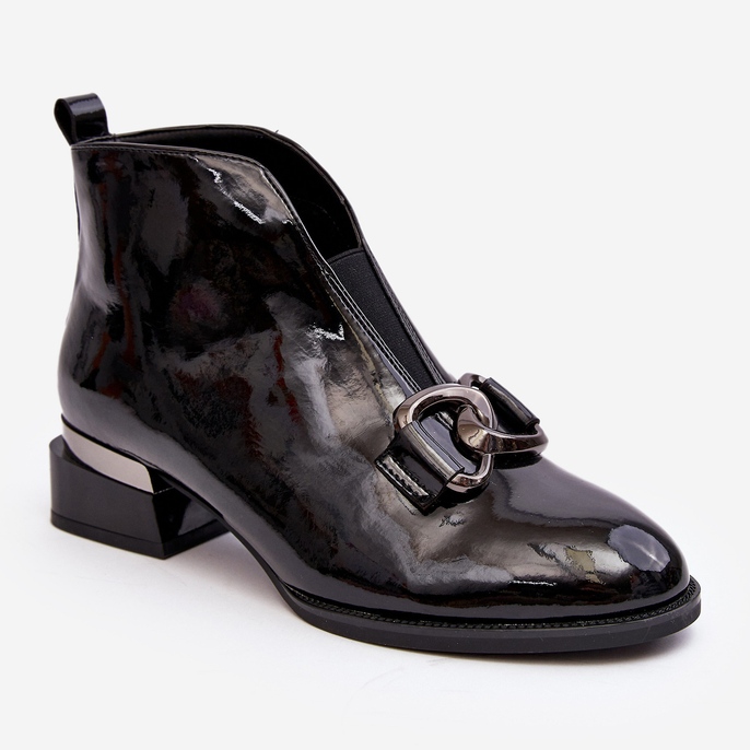 Vinceza Patentoidut naisten matalakorkoiset saappaat, eristetty, mustat löysät 1