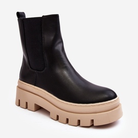 Vinceza Naisten työsaappaat, musta ja beige Loretta 1