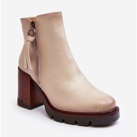 Vinceza Naisten nahkaiset nilkkurit beige Brittney 1