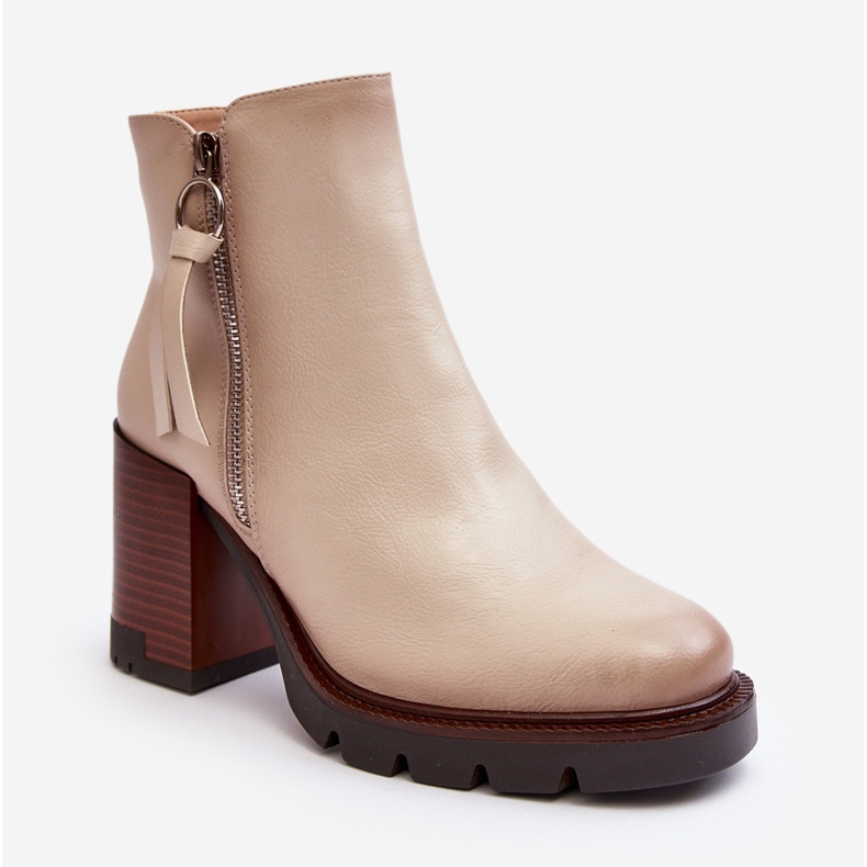 Vinceza Naisten nahkaiset nilkkurit beige Brittney 1