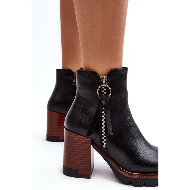 Vinceza Naisten nahkaiset nilkkurit, musta Brittney 1